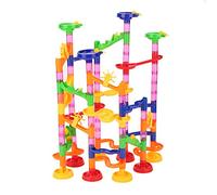 KIMISS Mármol Run Set, Marbles Maze Race Game Fun E Onal 105pcs Plaza de Plástico Juguete de Ladrillo con Juguetes de Construcción de Construcción de Vástago Rodante para un para Niñas de Niña 4 5