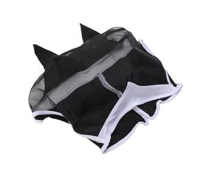 KIMISS Máscara contra Moscas de Caballo con Orejas y Protección UV, Cubierta Facial de Malla Ventilada para Caballos, Ideal para Pastoreo y Entrenamiento (S)