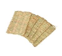 KIMISS Matera de Hierba de Conejo de 5 Piezas - Ropa de Cama de Paja Tejida a Mano para Mascotas Pequeñas, Alfombra de Hierba de Conejito Absorbente para Conejillos de Indias, Hámsters, Loros y Más