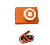 KIMISS Media Funda para Cámara, Cubierta Protectora de Cuero PU Vintage con Ergonómico y Soporte para Trípode, para Cámaras DSLR sin Espejo (Orange)
