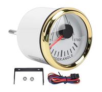 KIMISS Medidor de ángulo de Timón de 52 Mm para Barcos, Indicador Marino Universal 0-190 Ohmios 9-32 V, Bisel Dorado con Esfera Blanca para Lanchas Rápidas, Yates, Cruceros