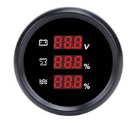 KIMISS Medidor de nivel para aguas residuales, 52mm digital impermeable, luz roja, 9-32V DC, uso en barcos y autocaravanas