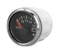 KIMISS Medidor de Voltaje de 52 Mm Voltímetro de 52 Mm Medidor de Voltaje de 2,04 Pulgadas Indicador de con Puntero DC9-32 V Actualizaciones en Tiempo Real Pantalla (Cubierta plateada de placa negra)