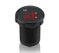 KIMISS Medidor digital de voltaje y amperaje 12-24V, para coche/moto/barco, pantalla LED roja, monitor de corriente y tensión, fácil instalación