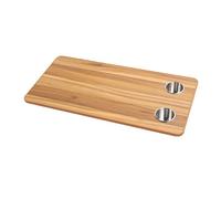 KIMISS Mesa para RV con Portavasos para Autocaravanas y Yates, Panel de Madera Maciza de 31,49x15,74 Pulgadas, Remolques y Cubiertas (Raya de Madera marrón)