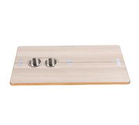 KIMISS Mesa Plegable para Vehículos Recreativos con Portavasos Incorporados para Remolques y Barcos - Superficie de Trabajo y Comedor de Madera Maciza de 31,49 X 15,74 Pulgadas (Color Madera)