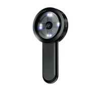 KIMISS Microscopio Digital 100X Lupa de Mano Pantalla IPS Fotos de 16M Luces de Relleno LED, Batería Recargable Liviana para Exploración de la Naturaleza (Black)