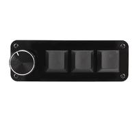 KIMISS Mini 3 Teclas 3 con Perilla: Teclado Mecánico Intercambiable en Caliente Programable Personalizado con Interruptores Azules para Juegos
