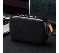 KIMISS Mini Altavoz, Subwoofer Estéreo Soporte Memoria Altavoces Portátiles con Correa de Mano Tarjeta Inalámbrica Negro Sonido Claro Gran Volumen USB Función FM Compacto y