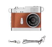 KIMISS Mini Cámara Digital, Cámara Retro Portátil 1080P con Filtros de Color, Luz de Relleno LED, Toma Continua de 150 Minutos, Asistente de Vida Inteligente para Grabación Diaria, (Brown)