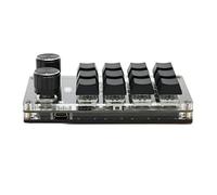 KIMISS Mini Teclado Mecánico con 12 Teclas y 2 Perillas para Juegos, Medios - Teclado Programable USB y para una Funcionalidad Mejorada (Black)
