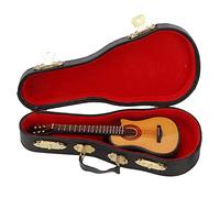 KIMISS Modelo de Guitarra Eléctrica en Miniatura de Tilo y Metal, Impresionante Mini Ornamento de Instrumento Musical para Decoración del Hogar y la Oficina (guitarra cutaway de 13cm)