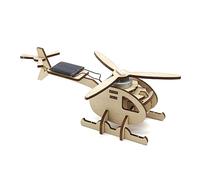 KIMISS Modelo de Helicóptero con Energía Solar Juguete de Helicóptero de Madera Juguete de Rompecabezas Decoración del Hogar para Niños - de Militar - y Juegos/Vehículos/