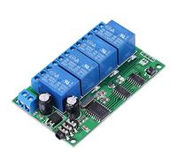 KIMISS Módulo de relé Decodificador, AD22B04 12V 4 Canales DTMF Tono Controles de Señal Indicadores Teléfono Control Remoto PLC Controlador Interruptor