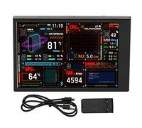 KIMISS Monitor de Temperatura de Computadora Versátil IPS de 3,5 Pulgadas Regulable Dual USB C Editor de Temas Personalizable Monitor de Datos de CPU de PC para GPU Tiempo de RAM