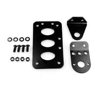 KIMISS Moto Luz de Freno Trasera Placa de matrícula Soporte Lateral de Metal (Negro)