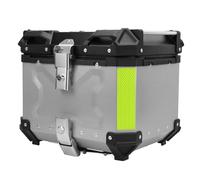 KIMISS Motocicleta 36L Caja Caja Resistente Al Agua Aluminio de Aleación de Aluminio Almacenamiento para el Equipaje de Casco Motocicleta Trasera Trasera (Silver)