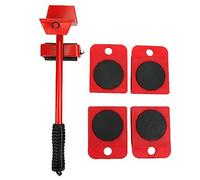 KIMISS Mover muebles, deslizador y elevador, ruedas pesadas, 4 ruedas, color rojo