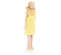 KIMISS Muñeca de Cabello Rubio en Vestido Amarillo - Figuras de Casa de Muñecas a Escala 1:12 para Juego y Colección - de Cerámica Bellamente Diseñada para Accesorios de Casa