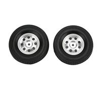 KIMISS Neumáticos de Goma de 85mm, Llantas de Metal CNC para Camión, Remolque, Tractor, Coche Teledirigido 1/14, Agarre y Estabilidad Mejorados, 2 uds.