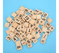 KIMISS Número de Madera de 200pcs, Números de Madera de Azulejos y 200pcs 0-9 Niños de Educativa Juegos de Azulejos S para Manualidades Decoración de álbumes de Ortografía Juego Aprendizaje de