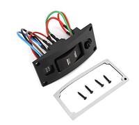 KIMISS ON-OFF Deluxe LED Rocker Bomba de sentina Panel de interruptores y disyuntor Impermeable IP66 12-24V Barco marino (Negro)