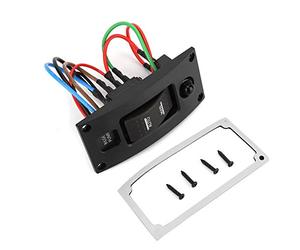 KIMISS ON-OFF Deluxe LED Rocker Bomba de sentina Panel de interruptores y disyuntor Impermeable IP66 12-24V Barco marino (Negro)