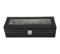 KIMISS Organizador de Caja de Reloj para Hombres - Vitrina de Cuero PU de Primera Calidad con 6 Ranuras para Almacenamiento de Relojes y Joyas, Diseño Elegante para el Hogar y Regalos