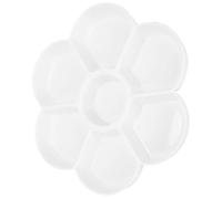 KIMISS Paleta de Mezcla de Pinturas, 2 uds., Paleta de Pintura Al óleo, Forma de Ciruela, 7 Rejillas, Plástico Grueso, de de Mezcla de Color Blanco