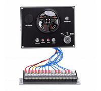 KIMISS Panel de Instrumentos para Barcos Panel de Instrumentos 12 V 4 en 1 Nivel de Aceite Presión de Aceite Voltímetro de Temperatura del Agua con Carcasa Inoxidable (Esfera negra Bisel negro