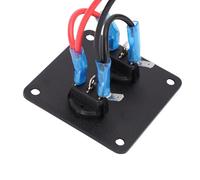 KIMISS Panel de Interruptor Basculante de 2 Bandas, Interruptor de Palanca de Aleación de Aluminio Impermeable con Indicador LED, Precableado para Barco Marino, RV, Camión, ATV,