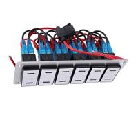 KIMISS Panel de Interruptor Basculante Impermeable de 6 Bandas - Panel de Interruptor de Aluminio Marino para Automóviles y Vehículos Recreativos, Control de Alimentación de 12 V/24 V