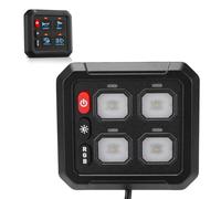 KIMISS Panel de Interruptores RGB de 4 Botones, Panel de Control Retroiluminado con Atenuación Automática, 50A 600W IP65 for Camión Barco ATV UTV SUV
