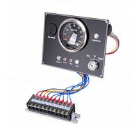 KIMISS Panel de Tacómetro para Barcos Medidor de RPM Panel de Tacómetro Marino 0-4000 RPM Medidor de Velocidad del Motor Indicador de Alarma con Llave de Encendido (Esfera negra CX9601-4K)