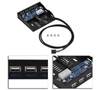 KIMISS Panel Frontal USB 2,0 para Panel Frontal USB 2,0, Panel Frontal de 3,5 '', Panel Frontal de USB a 4, Conector USB 2,0