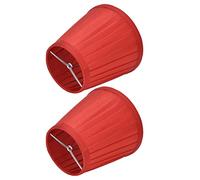 KIMISS Pantalla de Lámpara con Doble Clamp/Holder para Bombillas E14, Diseño de Tela de Barril, Ideal para Mesa, Candelabro y Lámparas de Pared, 2 uds. (PX31)