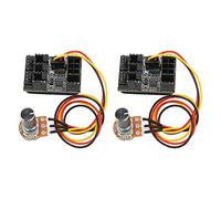 KIMISS Paquete de 2 Controladores de Ventilador para PC, Concentrador de Ventilador de Refrigeración de 3 y 4 Pines, Ventilador de Caja PWM, Divisor de 8 Vías, Controlador de