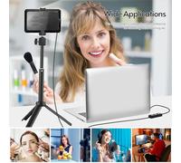 KIMISS Paquete de Kit de Luz LED para Vídeo con Luces Regulables de 5600K, Alimentación USB, 12 Colores y Trípodes para Transmisión en Vivo, Videoconferencia, Fotografía