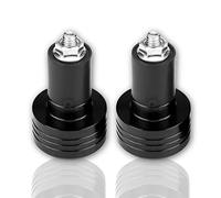 KIMISS Par de 22 mm Universal Aluminio Moto Agarre Extremos del manillar Balance de peso Tapón Rojo, Negro, Plata (Opcional)(Negro)