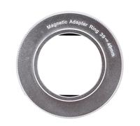 KIMISS Parasol Cuadrado de Metal para Lente de Cámara Fuji X-E5 X100VI, Parasol Magnético Negro Retro de Aleación de Aluminio (Silver)