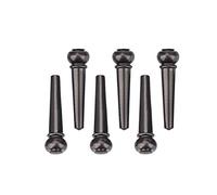 KIMISS Pasadores de Puente de Guitarra de Latón, Piezas de Repuesto Acústicas para Guitarras Populares, Calidad de Tono Mejorada, Diseño Duradero, 6 uds. (BLACK)