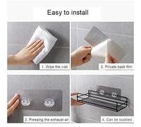 KIMISS Pastilla de Almacenamiento de Baño de Hierro forjado: Estante de Organizador de Tazas para el Inodoro que Cuelga Pared con Succión para una Fácil Instalación (Accesorios)
