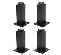 KIMISS Patas Ajustables de Aleación de Aluminio para Gabinete, sofá, Soporte para Pies de Cama, Accesorios de Muebles para Mejoras del Hogar, 4 Uds. (Base de Armario Cuadrada 120mm-negro)