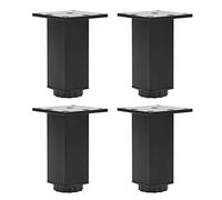 KIMISS Patas Ajustables de Aleación de Aluminio para Gabinete, sofá, Soporte para Pies de Cama, Accesorios de Muebles para Mejoras del Hogar, 4 Uds. (Base de Armario Cuadrada 100mm-negro)