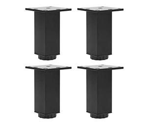 KIMISS Patas Ajustables de Aleación de Aluminio para Gabinete, sofá, Soporte para Pies de Cama, Accesorios de Muebles para Mejoras del Hogar, 4 Uds. (Base de Armario Cuadrada 100mm-negro)