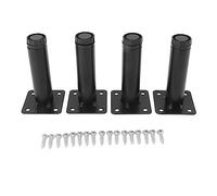 KIMISS Patas Ajustables de Metal para Muebles, Patas Redondas de Soporte para Gabinete de Cocina para sofá y Mesa, Hierro Negro Duradero, Paquete de 4