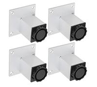 KIMISS Patas Ajustables para Muebles, Patas de sofá de Metal para Gabinetes y Estantes, Soporte Cuadrado de Aleación de Aluminio de 4 Piezas con Ajuste de Altura de 15 Mm (de Mueble cuadradas