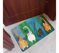 KIMISS Patrón de Gato sin Deslizamiento Bienvenido Pequero - Alfombra de Entrada Al Aire Libre, Diseño de Gatito Lindo para Decoración del Hogar, Opciones de 40x60cm y 45x70cm (45 * 70cm)