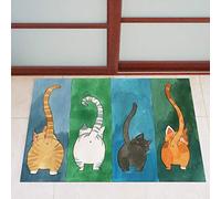 KIMISS Patrón de Gato sin Deslizamiento Bienvenido Pequero - Alfombra de Entrada Al Aire Libre, Diseño de Gatito Lindo para Decoración del Hogar, Opciones de 40x60cm y 45x70cm (40 * 60cm)