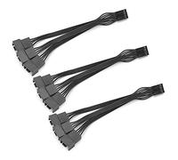 KIMISS Pc Fan Splitter Fan Splitter PVC Aislamiento 3Pcs Ventilador Cable de Extensión Cable 1 a 3 Conector de 4 Pines Adaptador Divisor Convertidor de Potencia